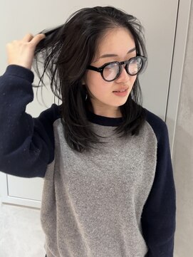 ヨーク(YOKE) 【YOKE】ダークアッシュ暗めカラーグレージュ顔まわりレイヤー