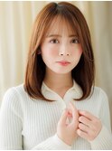 オレンジベージュ艶感ストレート美髪ワンカールZ北浦和30代40代
