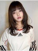 【諒】レイヤーカットミディアムレイヤーヘアウルフカット前髪