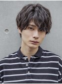 小久保styleフェザーパーマフェザーショートグレーエンドカラー