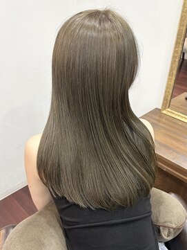ワンラヴェストヘアオルシェット 長野駅(One Lovest Hair olchette) 柔らか透明感オリーブベージュ／艶ロングスタイル