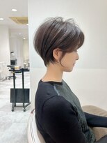 アース 大曽根店(HAIR&MAKE EARTH)&nbsp;earthショートレイヤーボブミルクティー丸みショートボブ