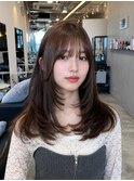 美髪ロングレイヤーレイヤーカットミディアムレイヤーワンカール