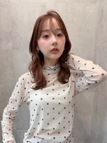 ラベル 渋谷(LAVEL) オレンジブラウンベージュレイヤーカットシースルーバング渋谷