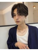 毛流れニュアンスパーマメンズカットセンターパート（表参道）