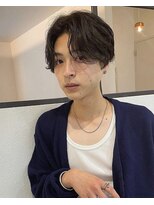 キュー(Cue_)&nbsp;毛流れニュアンスパーマメンズカットセンターパート（表参道）