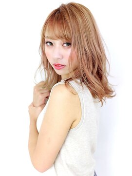 ラフィスヘアー シン 大分店(La fith hair SHIN) 【La fith】 ピンクベージュ×セミディ