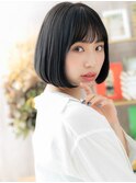 黒髪艶カラー内巻きワンカールナチュラルボブc4大宮20代30代40代