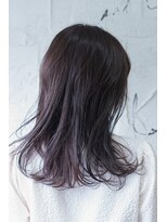 髪と生活 美容室 透けパープルカラー