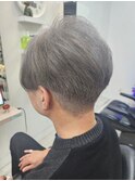 ブリーチ無し白髪ぼかしモノトーングレー