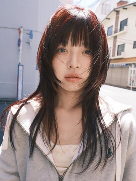 ボコカ(bococa) 【macana指名】レイヤーカット暖色ワインレッド向ヶ丘遊園