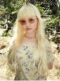 金髪ロング抜きっぱなしブロンドブロンドベージュハイトーン