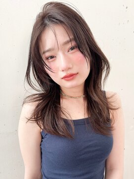 ビーチ(BEACH) 柔らかベージュロングレイヤーかきあげバング