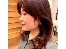 お顔周りからのレイヤースタイル&ピンクブラウンも可愛い