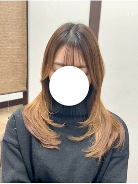 グルグル 下総中山店(GULGUL) 面長さんに似合うひし形レイヤースタイル