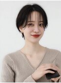 ナチュラルセンターボブ×大人ショートボブ×前髪あり 20代30代