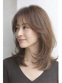 大人ミディアム　白髪ぼかし　脱白髪染めハイライト40代50代60代