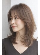 大人ミディアム　白髪ぼかし　脱白髪染めハイライト40代50代60代