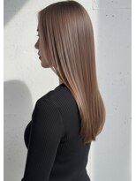 ビーポッシュ ジャスパー店(Be Posh) 髪質改善カラーくびれ巻き髪ロングヘア透明グレージュ夏カラー
