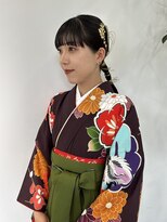 ギフト(GIFT)&nbsp;卒業式ヘア　ヘアアレンジ　タイトヘア　水引き金箔