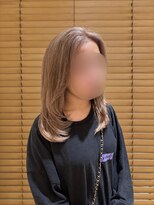 オーガニックエコ 川越(organic+eco)&nbsp;ブリーチカラー/ミルクティーベージュ/ミディアムレイヤー小顔