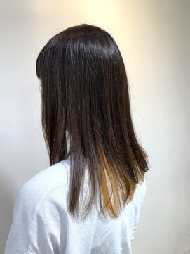 アズール 草加(azule) インナーカラー　アプリコットオレンジ