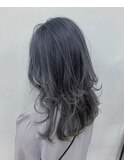 透明感カラー!ブルーシルバーカラー 近鉄八尾 髪質改善