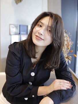 エムスラッシュ みなとみらい馬車道店(M SLASH) 馬車道/ふわっとロブ/かきあげバング/ココアブラウン