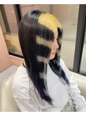 特殊デザインカラー/コントラストカラー/抜きっぱなし/ブラック