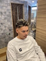 銀座マツナガ 神田店 30代40代メンズ刈り上げフェードスタイルかき上げ短髪ワイルド