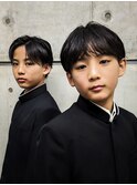 メンズマッシュ　センターパート　ツーブロック