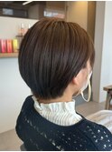 大人ショートボブショートカットココアアッシュくびれミディ