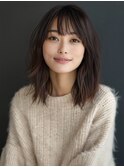 ★グレージュデザインカラーハッシュカットツートンカラーボブ