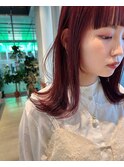 ワインレッド ブリーチあり ケアカラー