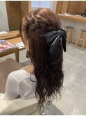 ハーフアップヘアセット