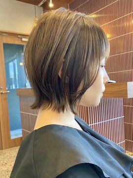 エリマバイフィフス 調布(elima by fifth) 調布ショートボブ切りっぱなしレイヤーボブ前下がり髪質改善前髪