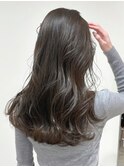 ミディアムロングレイヤーカット顔まわりくびれ韓国ヘア心斎橋