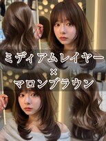 シーシンジュク 新宿南口(Sea shinjuku)&nbsp;◯ミディアムレイヤー×マロンブラウン（新宿髪質改善顔まわり）