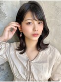 薄め前髪暗めカラーレイヤーカットハッシュカットサイドバング