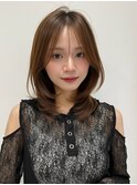 くびレイヤーボブルフネビージュ小顔ワンレンこなれミディ