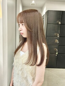 ヘアー アイス 御器所本店(HAIR ICI) ブリーチなしダブルカラーベージュカラーオリーブベージュ