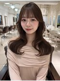 チョコブラウン/レイヤーカット/くびれ巻き/韓国ヘア/表参道