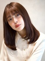 ガーデンヨコハマ(GARDEN YOKOHAMA)&nbsp;モカブラウン 透明感カラー ミディアムレイヤー 前髪