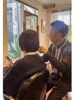 ヘアーサロンテン モトアザブ(hair salon Ten motoazabu)&nbsp;ピンクベージュ/アンブレラカラー/クールショート/前髪/麻布十番