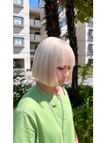 タイドヘア 茨木店(TIDE HAIR)&nbsp;ホワイトブロンド×パツッとボブ