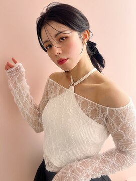 シエルバイアフロート(ciel by afloat) 【山田】シースルーバング結んで可愛い顔まわりカット小顔カット