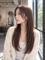 バグズ ヘアデザイン 桔梗が丘店(Baguz HAIR DESIGN) 小顔シースルーバング美髪ストレートロングヘア