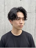 センターパート×ニュアンスパーマ