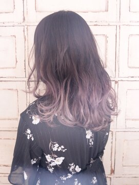 ロリム(RorriM) セミロング グラデーションカラー ラベンダー ダブルカラー