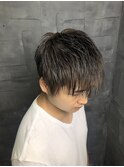 デザインカラー/厚めバング/ローライト/スリークボブ